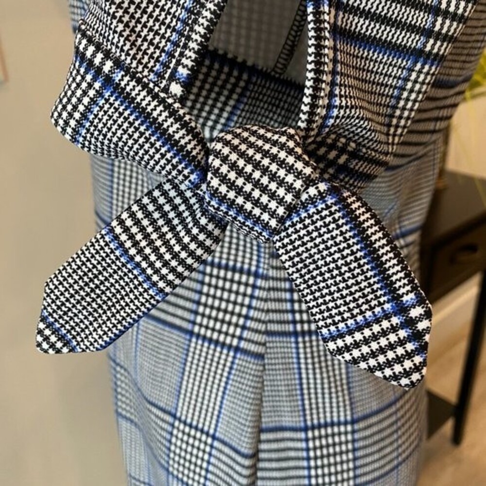 NWT WOMENS DRESS BY INSPIRED HEARTS BLUE BLACK & WHITE PLAID SIZE LARGE - Picture 4 of 14